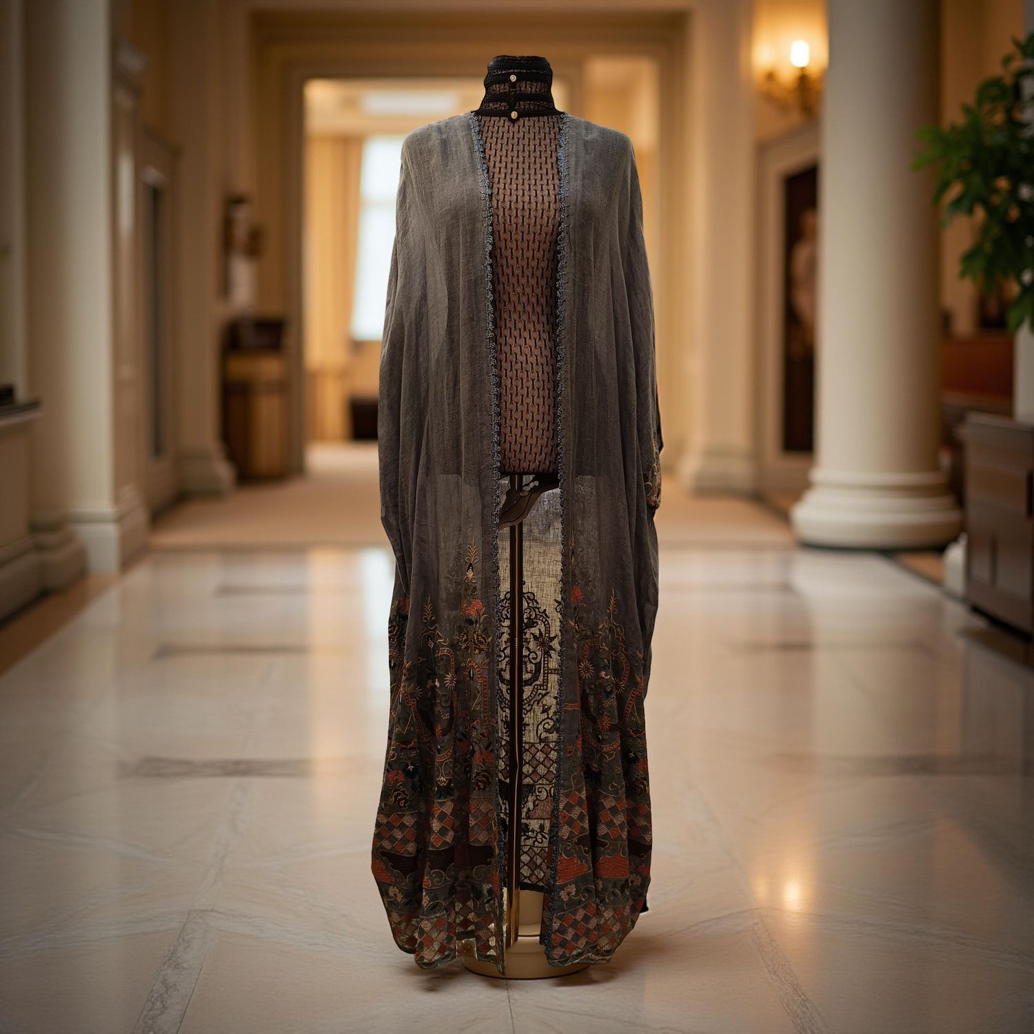 Free Size Linen Special Embroidery Dress Length 55"