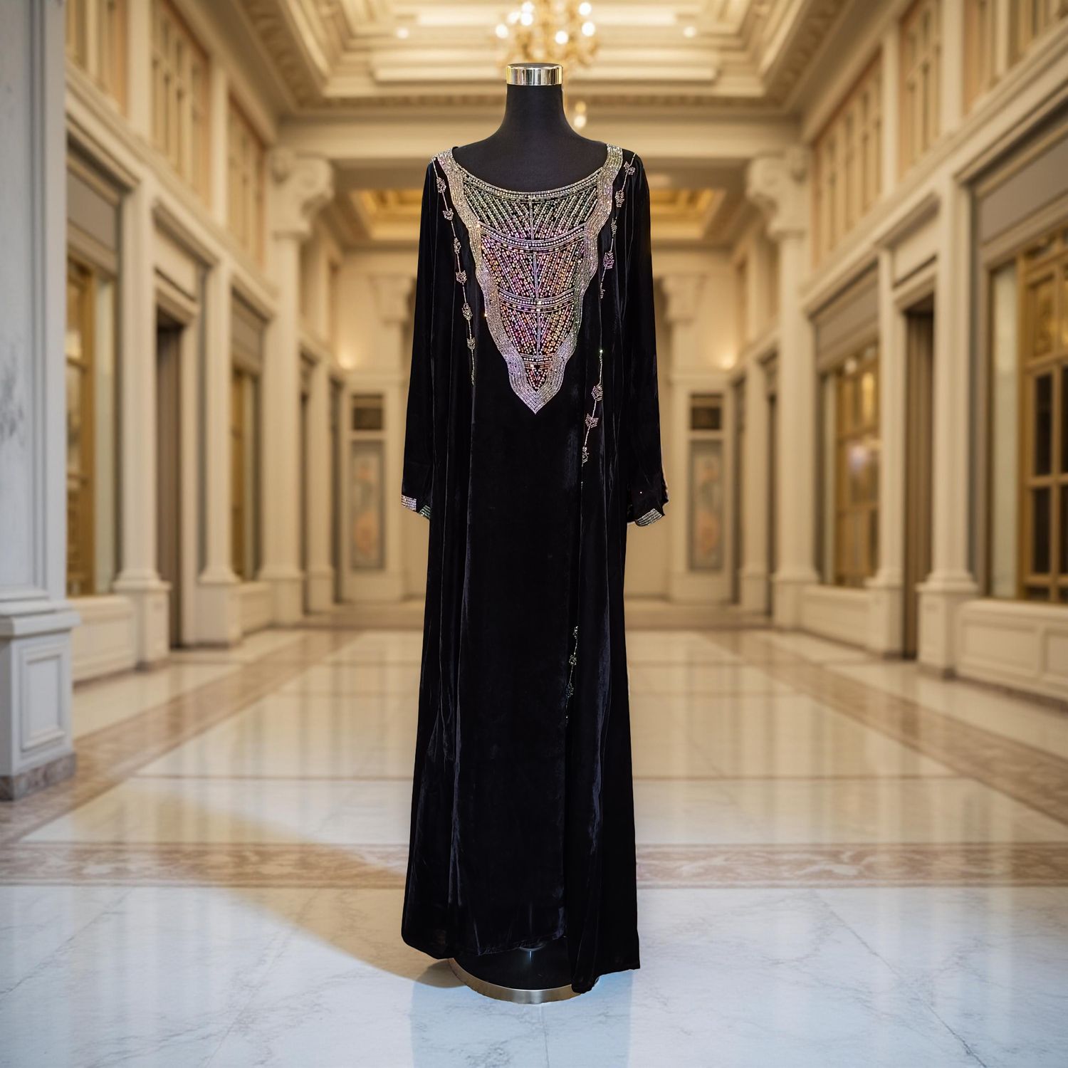 M Velvet Mukhawar Dress 57" Long Jalabiya