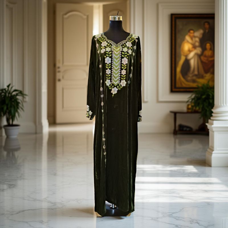 S Velvet Mukhawar Dress 55" Long Jalabiya