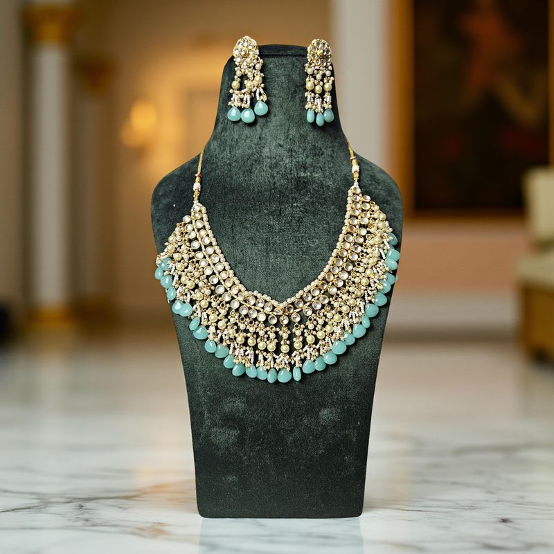 Luxury Kundan Necklace set with 2 Earrings Sets