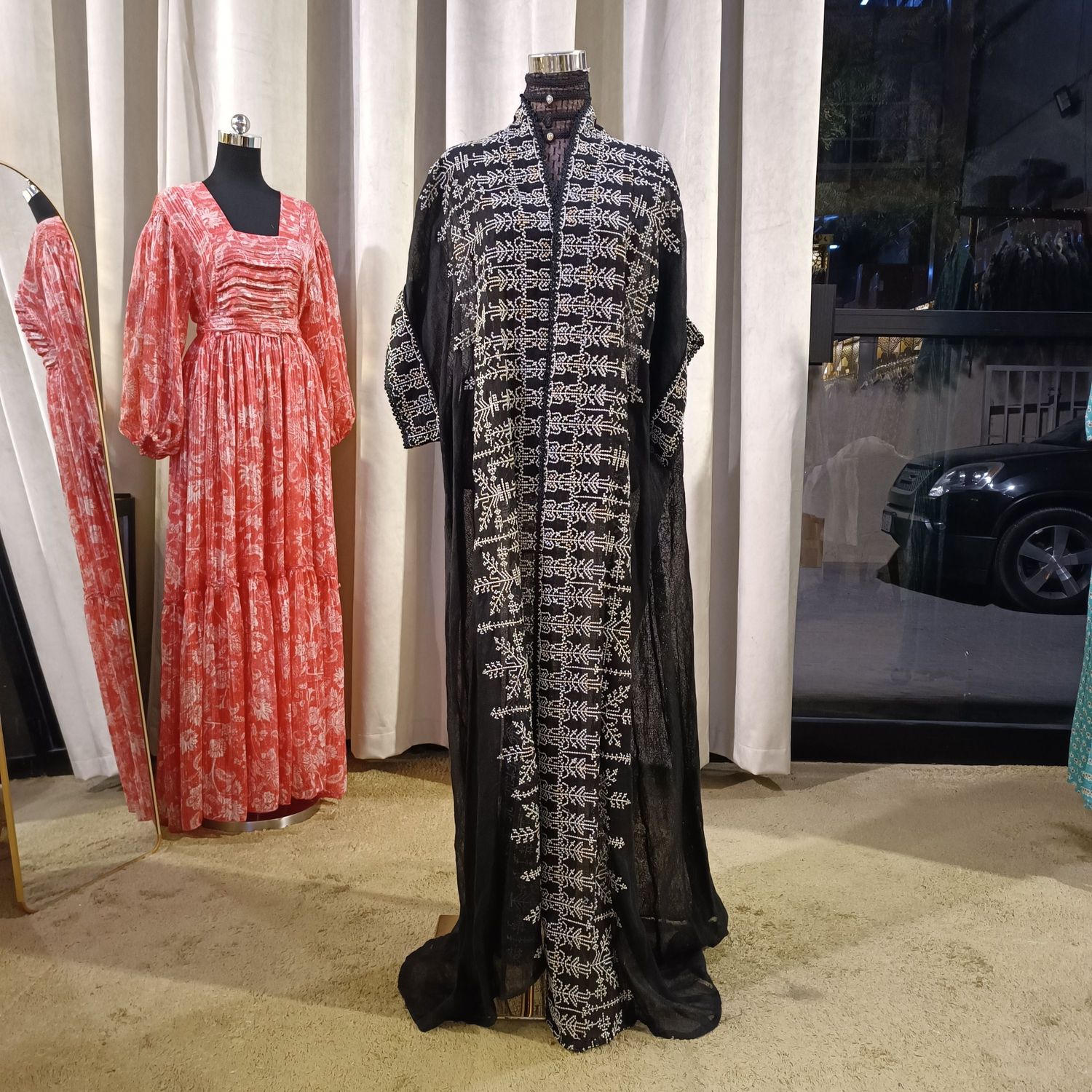 Free Size Linen Special Embroidery Dress Length 60"