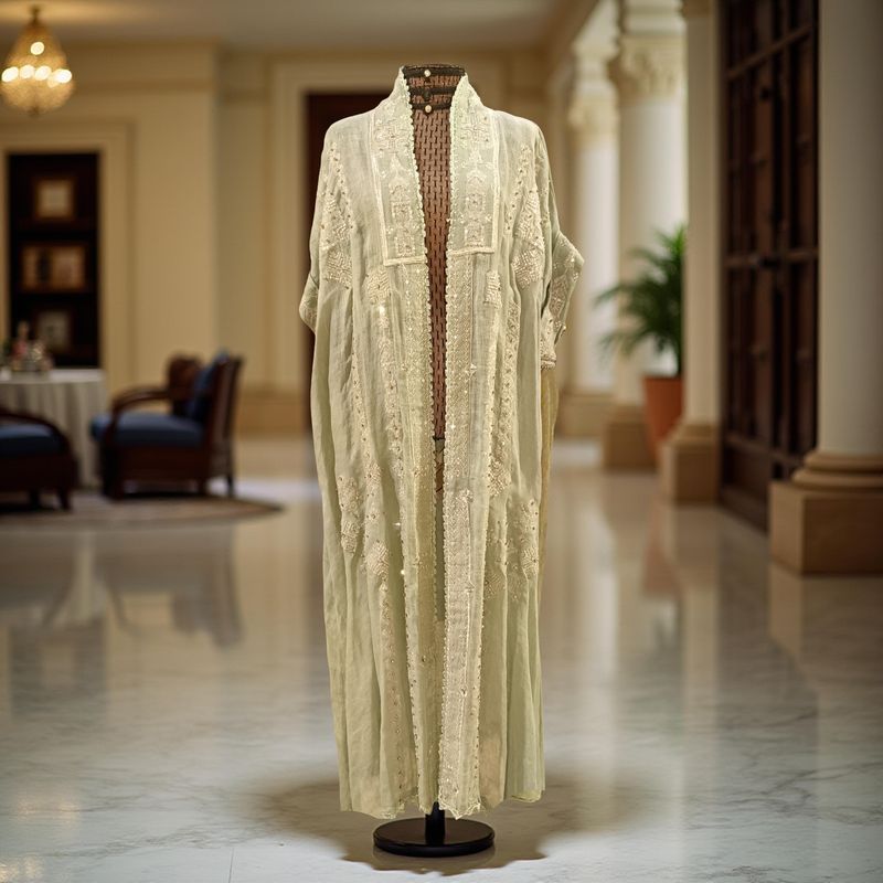 Free Size Linen Special Embroidery Dress Length 52"