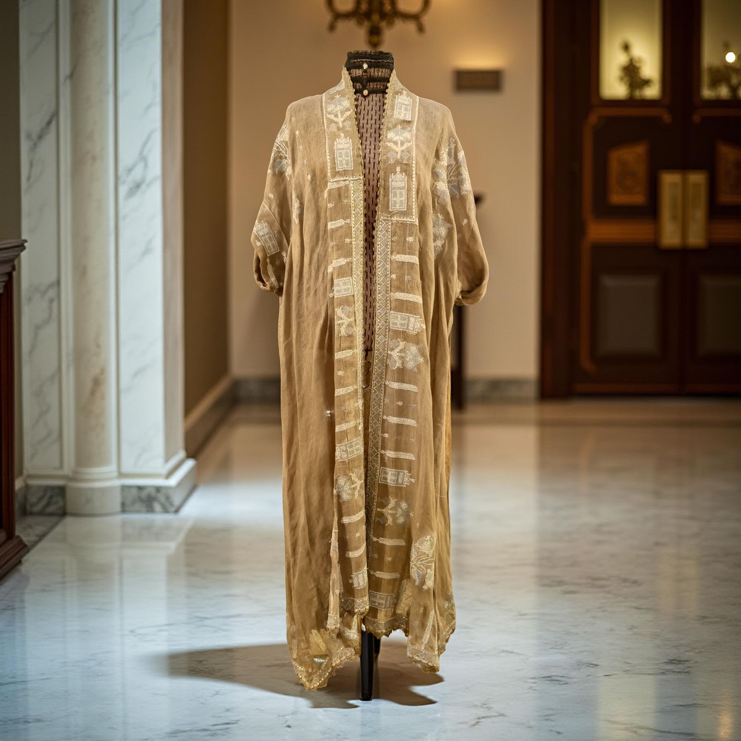 Free Size Linen Special Embroidery Dress Length 54"