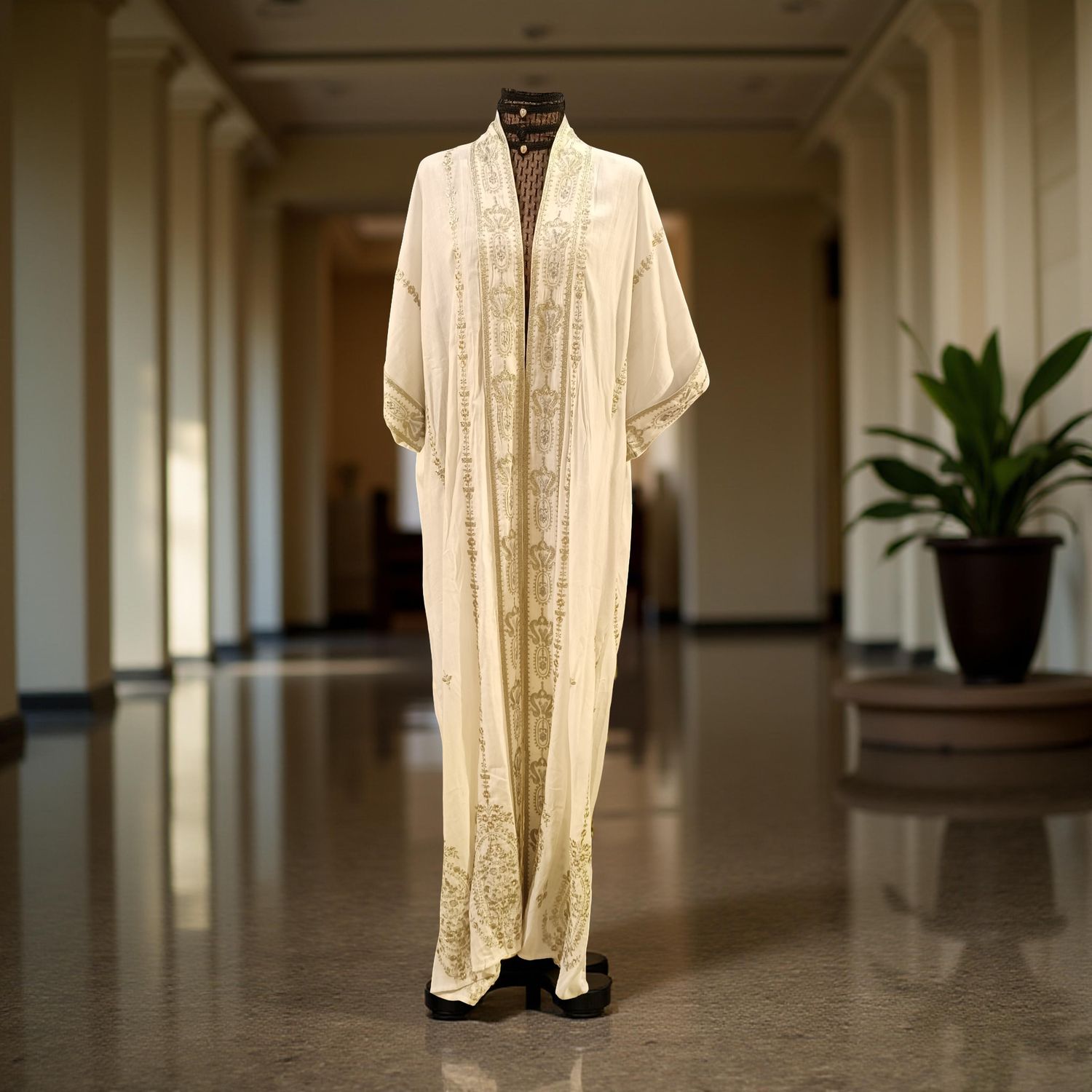 Free Size Linen Special Embroidery Dress Length 57"