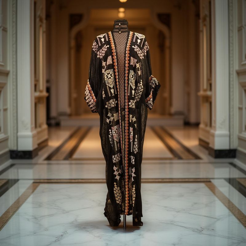 Free Size Linen Special Embroidery Dress Length 58"