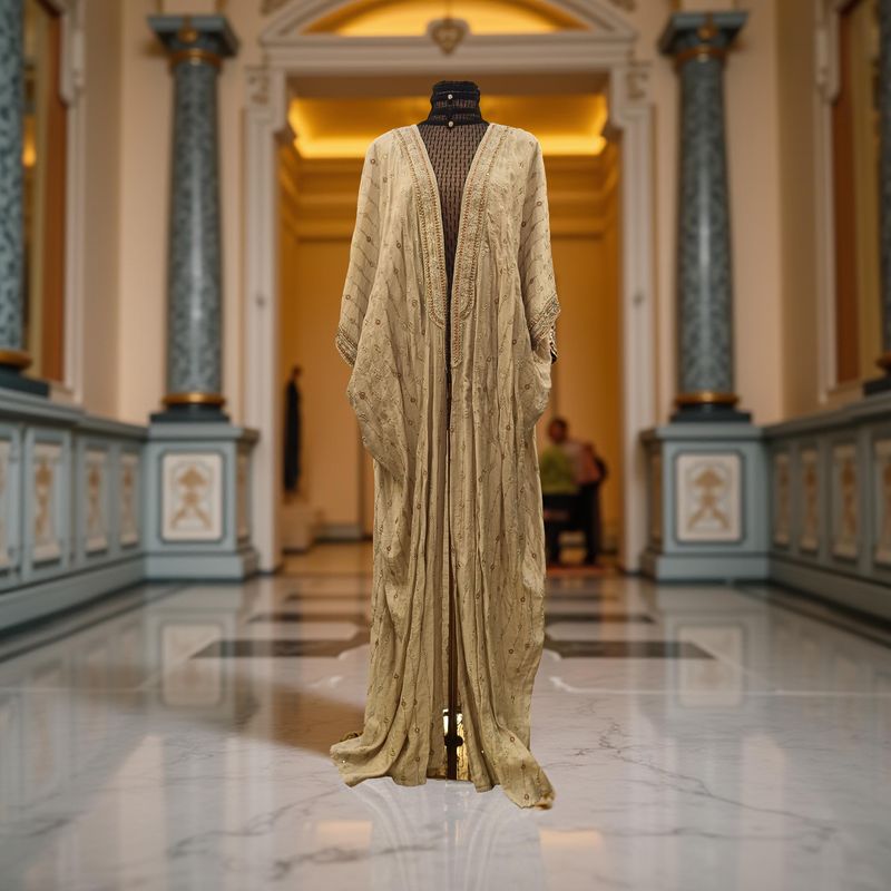 Free Size Linen Special Embroidery Dress Length 57"