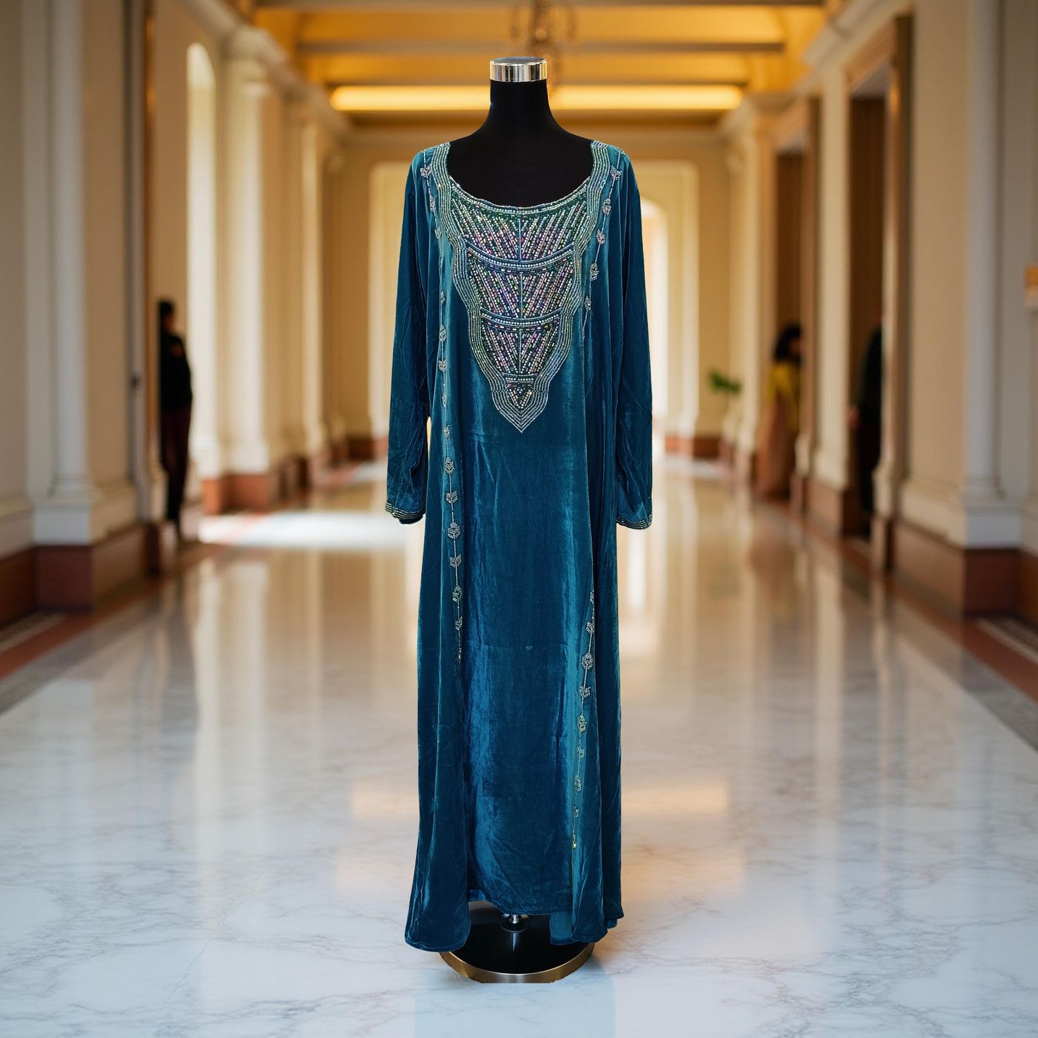 M Velvet Mukhawar Dress 57" Long Jalabiya