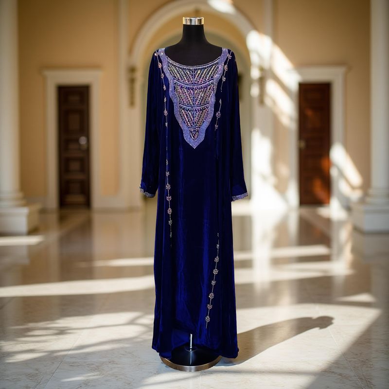 M Velvet Mukhawar Dress 57" Long Jalabiya