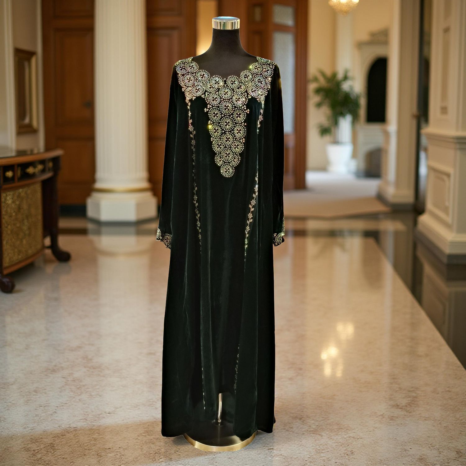 M Velvet Mukhawar Dress 57" Long Jalabiya