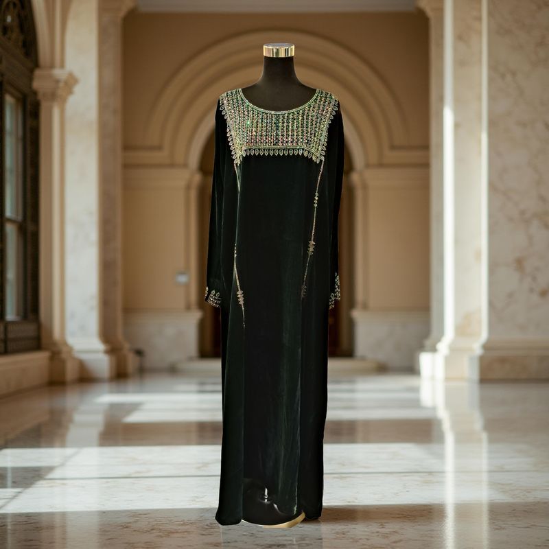 XL Velvet Mukhawar Dress 57" Long Jalabiya