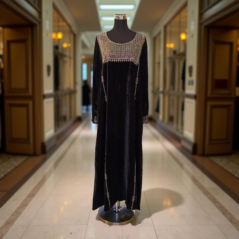 M Velvet Mukhawar Dress 57" Long Jalabiya