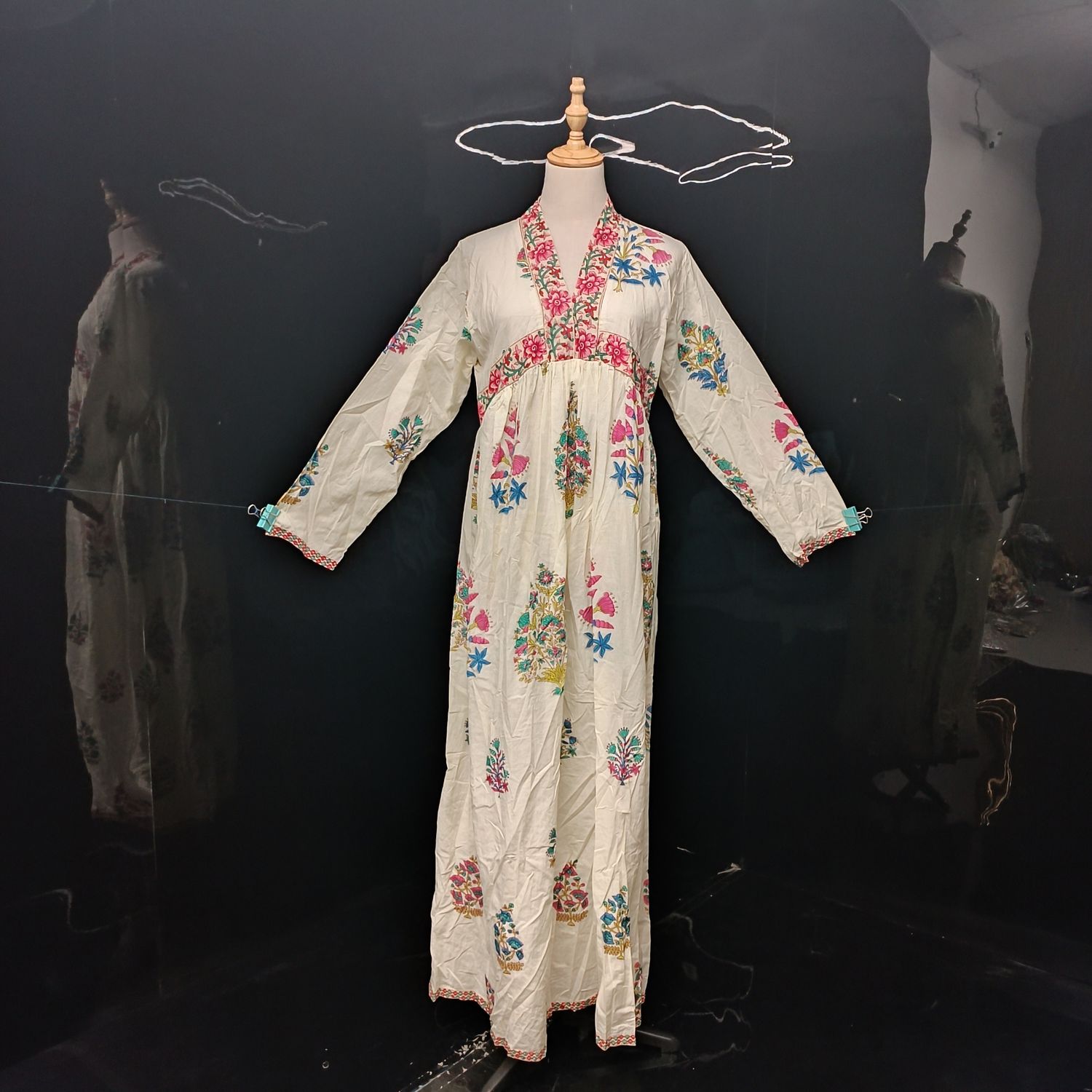 S/M Nida Printed Cotton Dress 57" Long Jalabiya