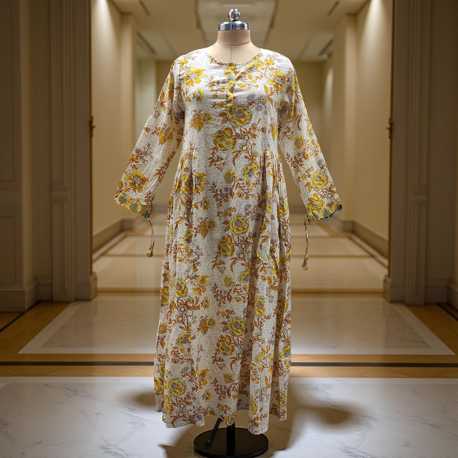 L/XL  Jasmine Printed Cotton  Dress 57"Long Jalabiya