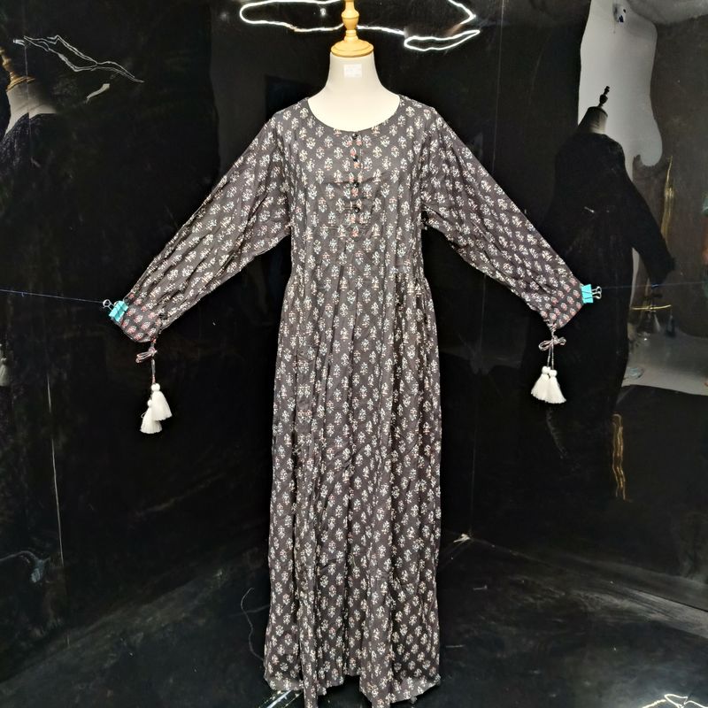 L/XL  Jasmine Printed Cotton  Dress 57"Long Jalabiya