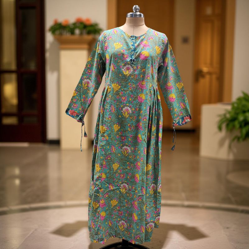2XL-3XL Cotton Jasmine Dress 57" Long Jalabiya