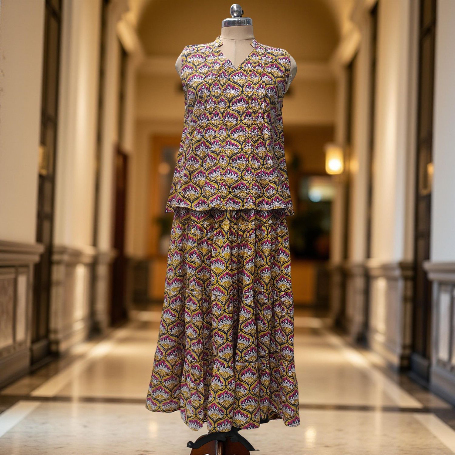 S-M Fahima Printed Cotton Dress