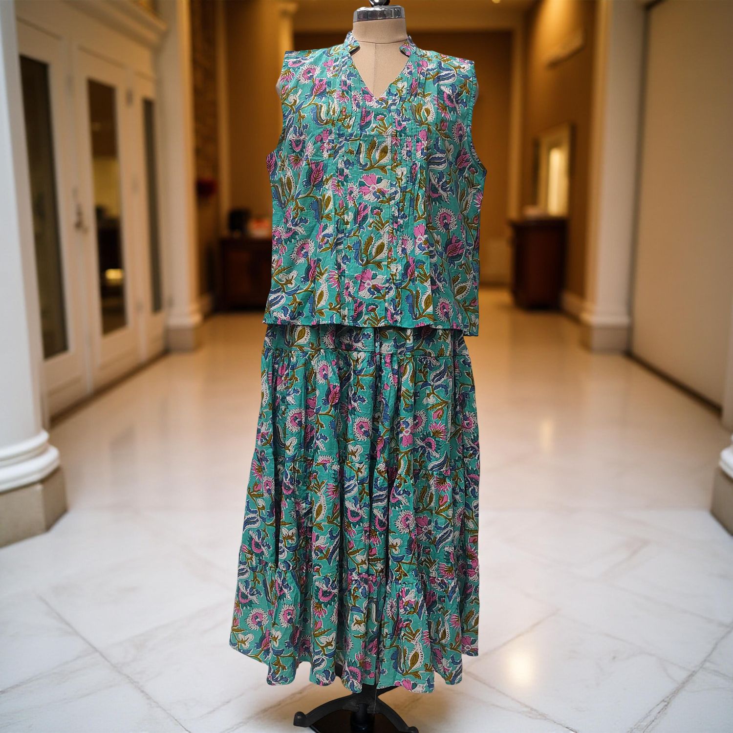 2XL/3XL Fahima Printed Cotton Dress