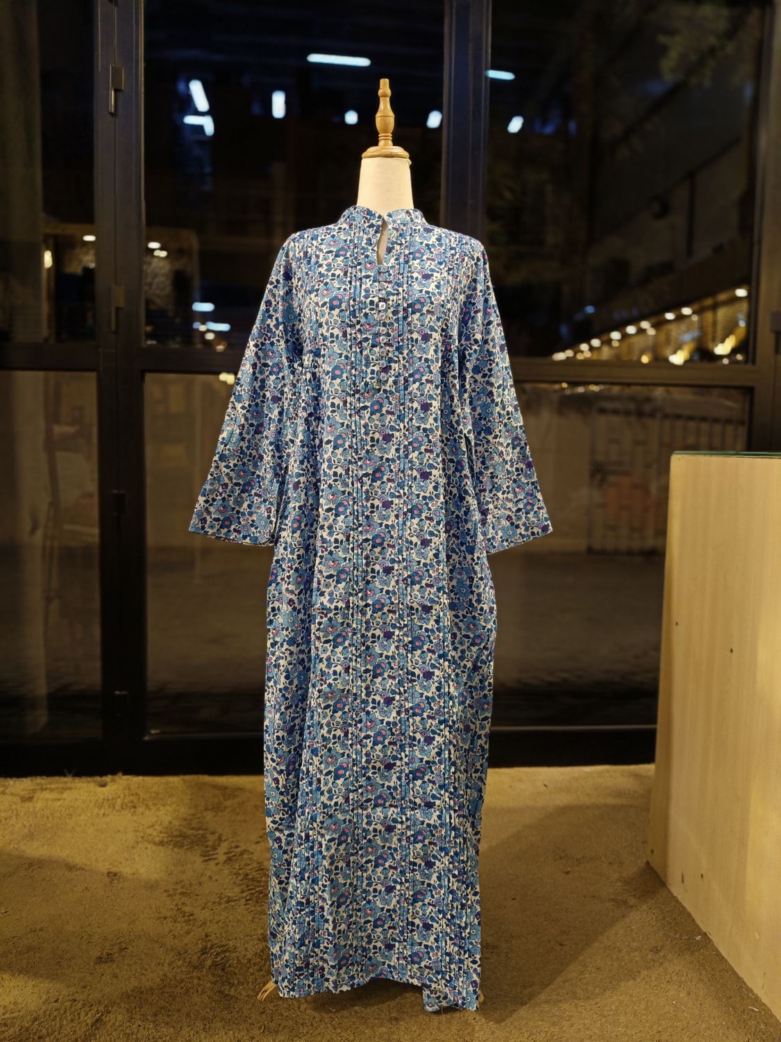 S/M Delbar Printed Cotton Dress 57'' Long Jalabiya