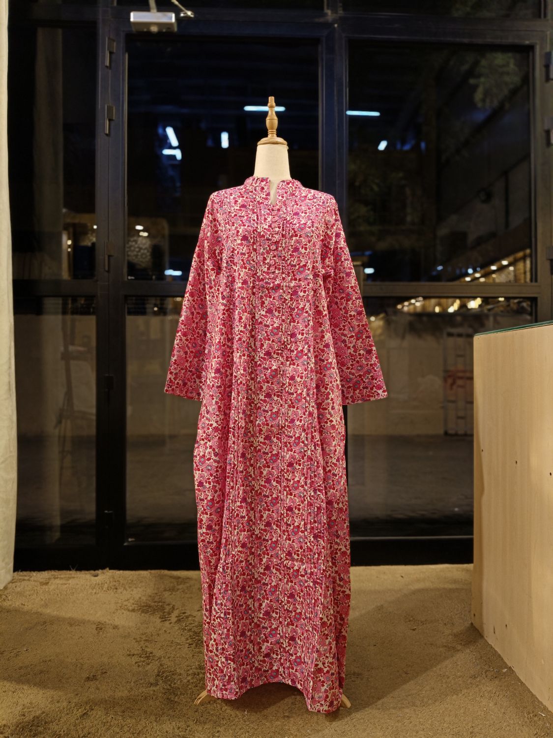 S/M Delbar Printed Cotton Dress 57'' Long Jalabiya