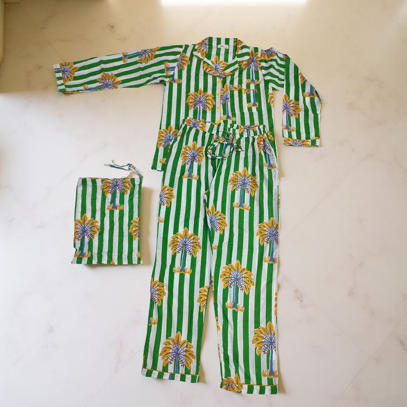 L/XL Cotton  Pajamas Set full sleeves