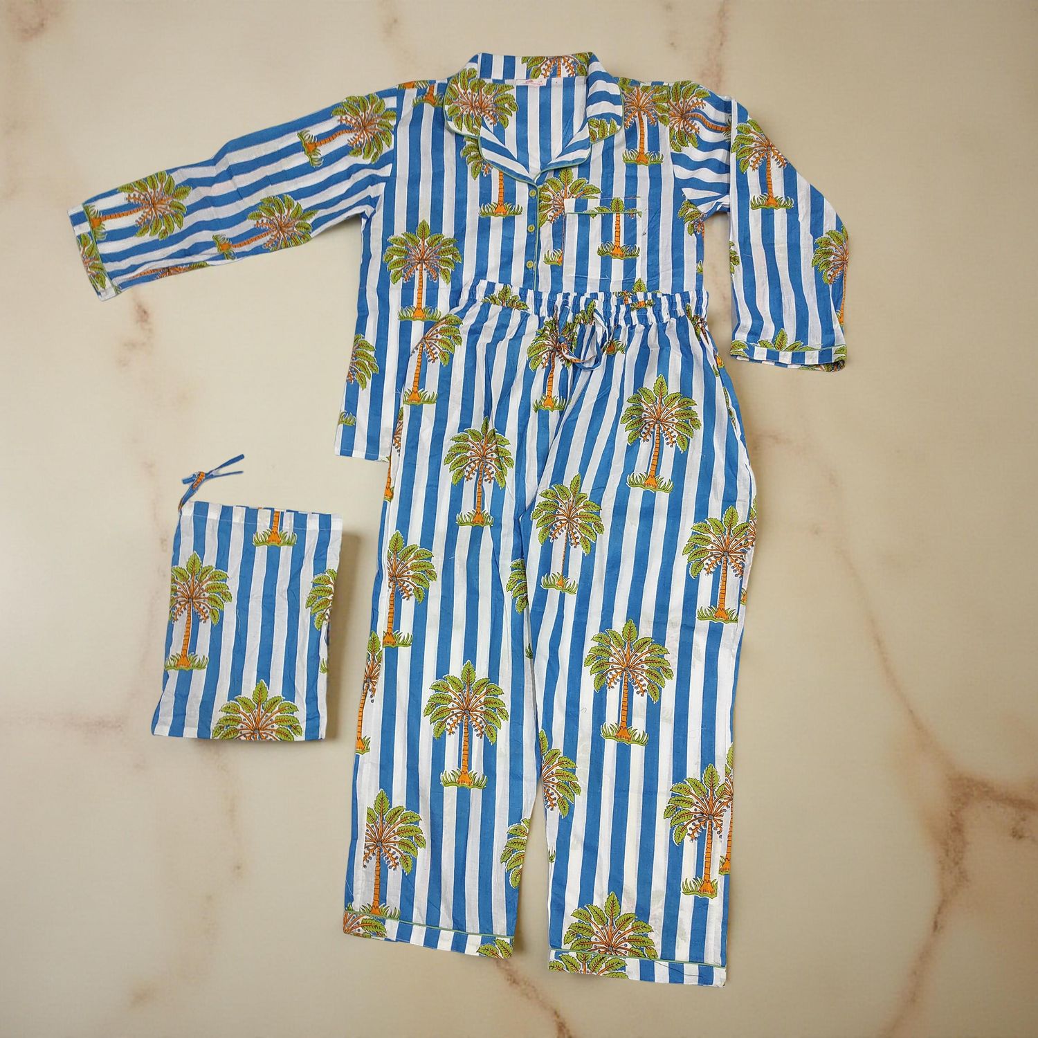 L/XL Cotton  Pajamas Set full sleeves