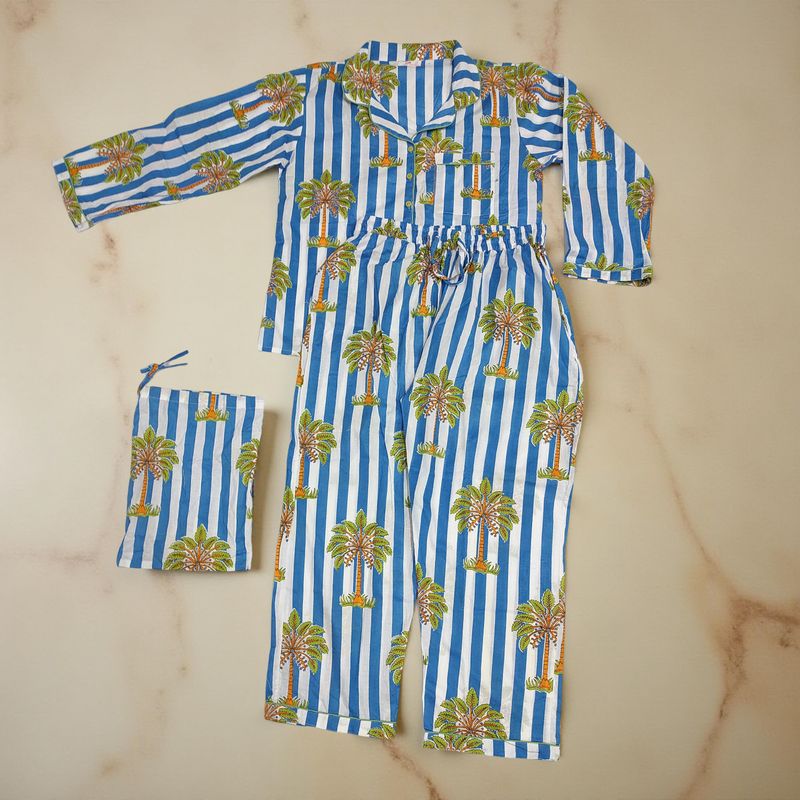 L/XL Cotton  Pajamas Set full sleeves