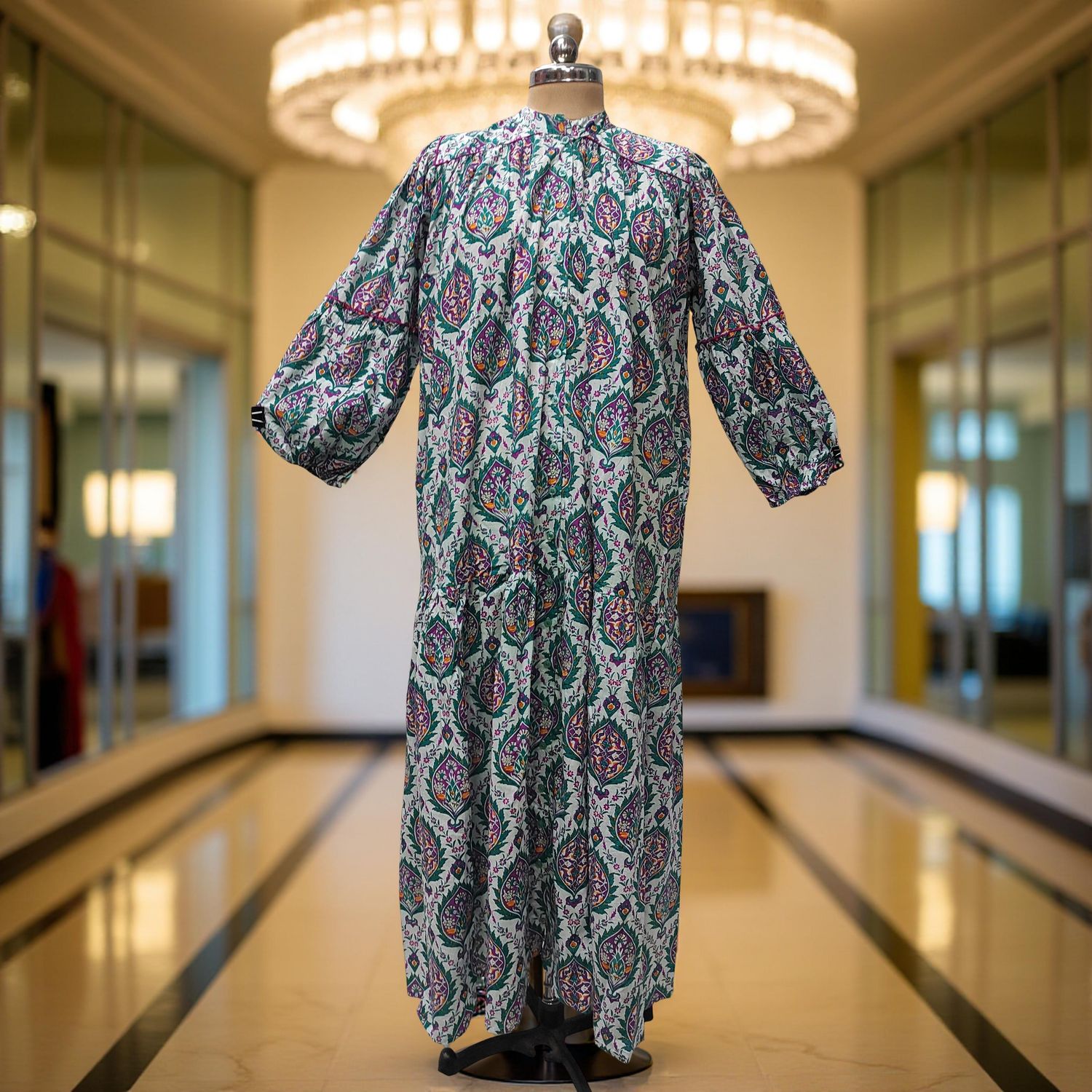 XS/S  Yazrin Printed Cotton Dress 54" Long Jalabiya