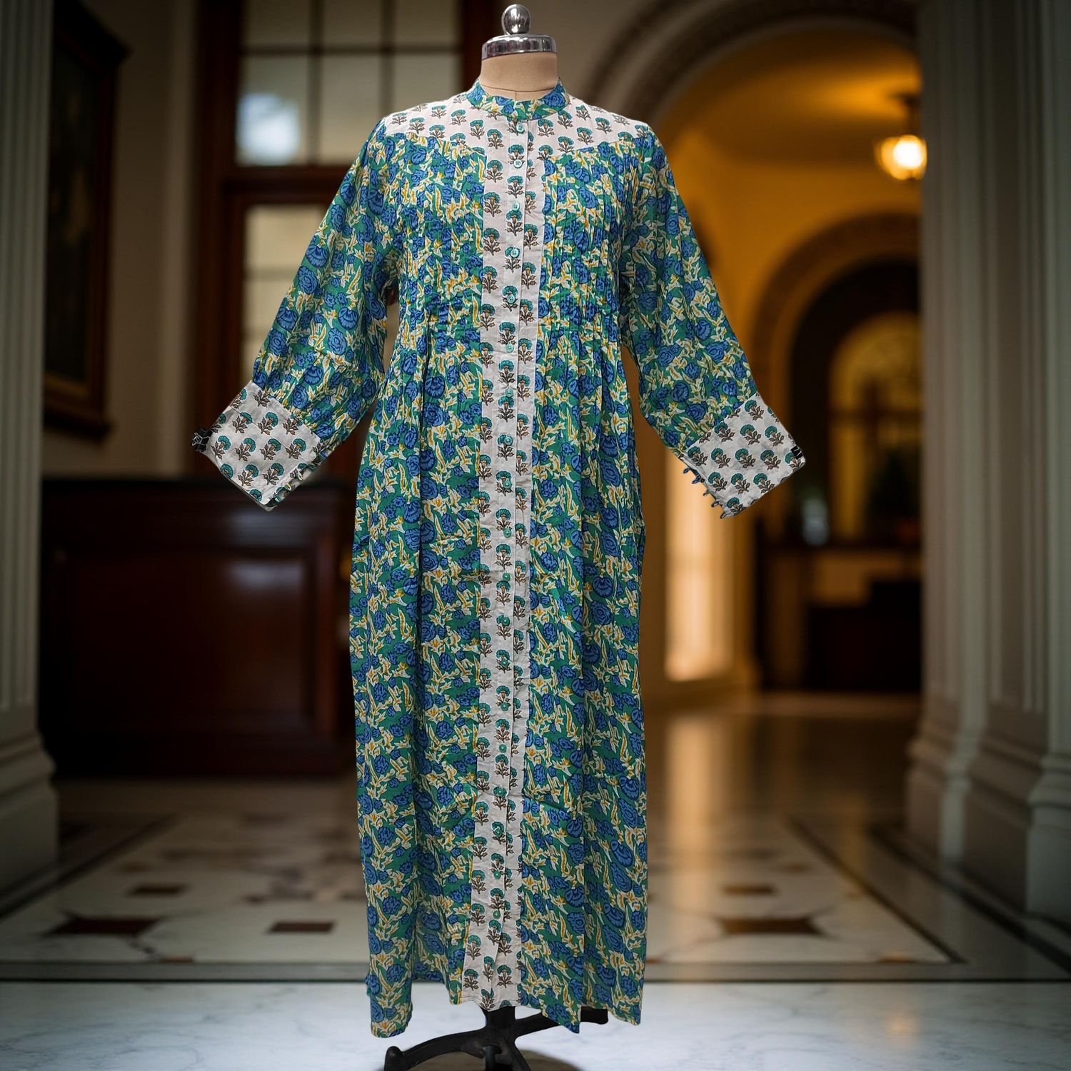 L/XL  Aafreen Printed Cotton Dress 57" Long Jalabiya