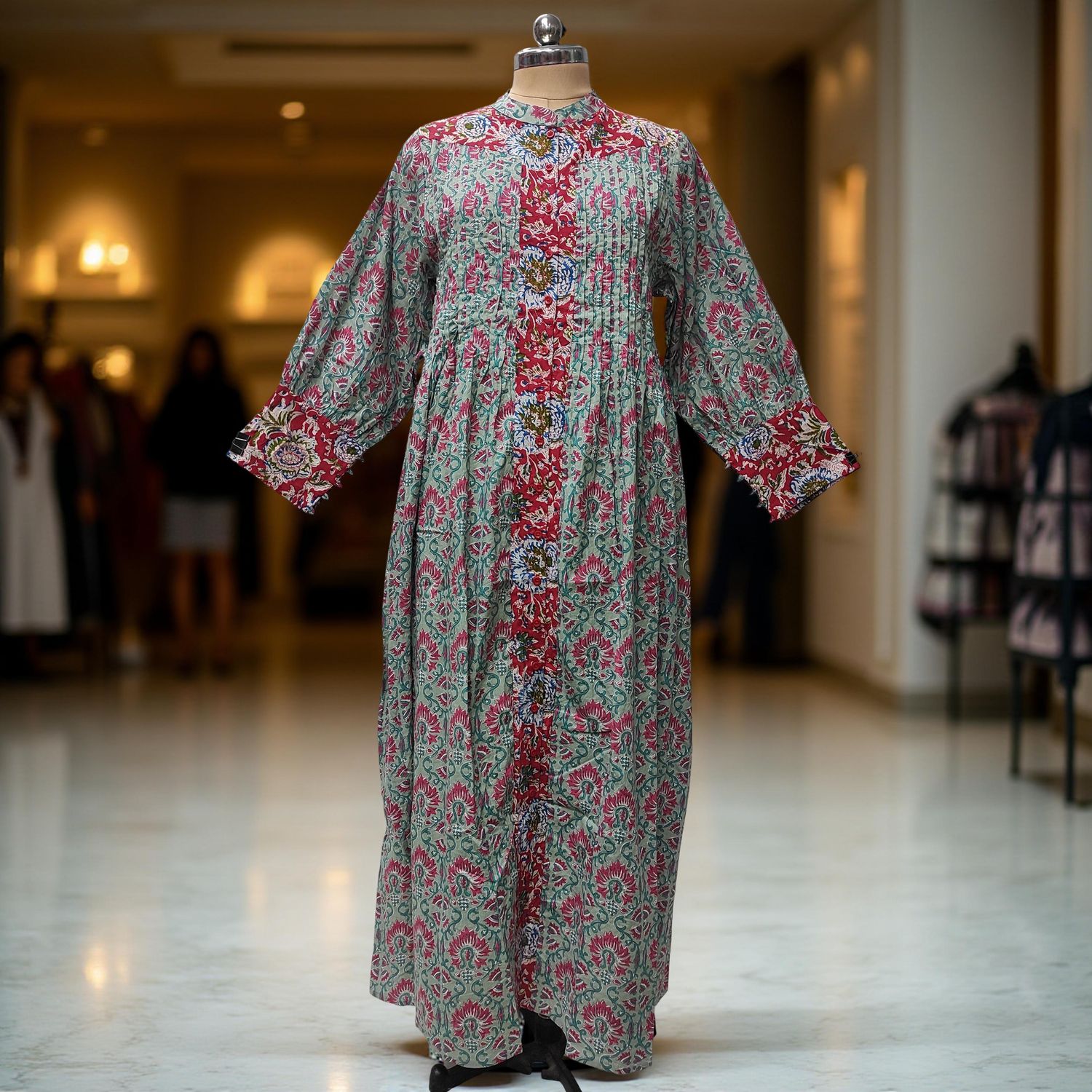 L/XL  Aafreen Printed Cotton Dress 57" Long Jalabiya