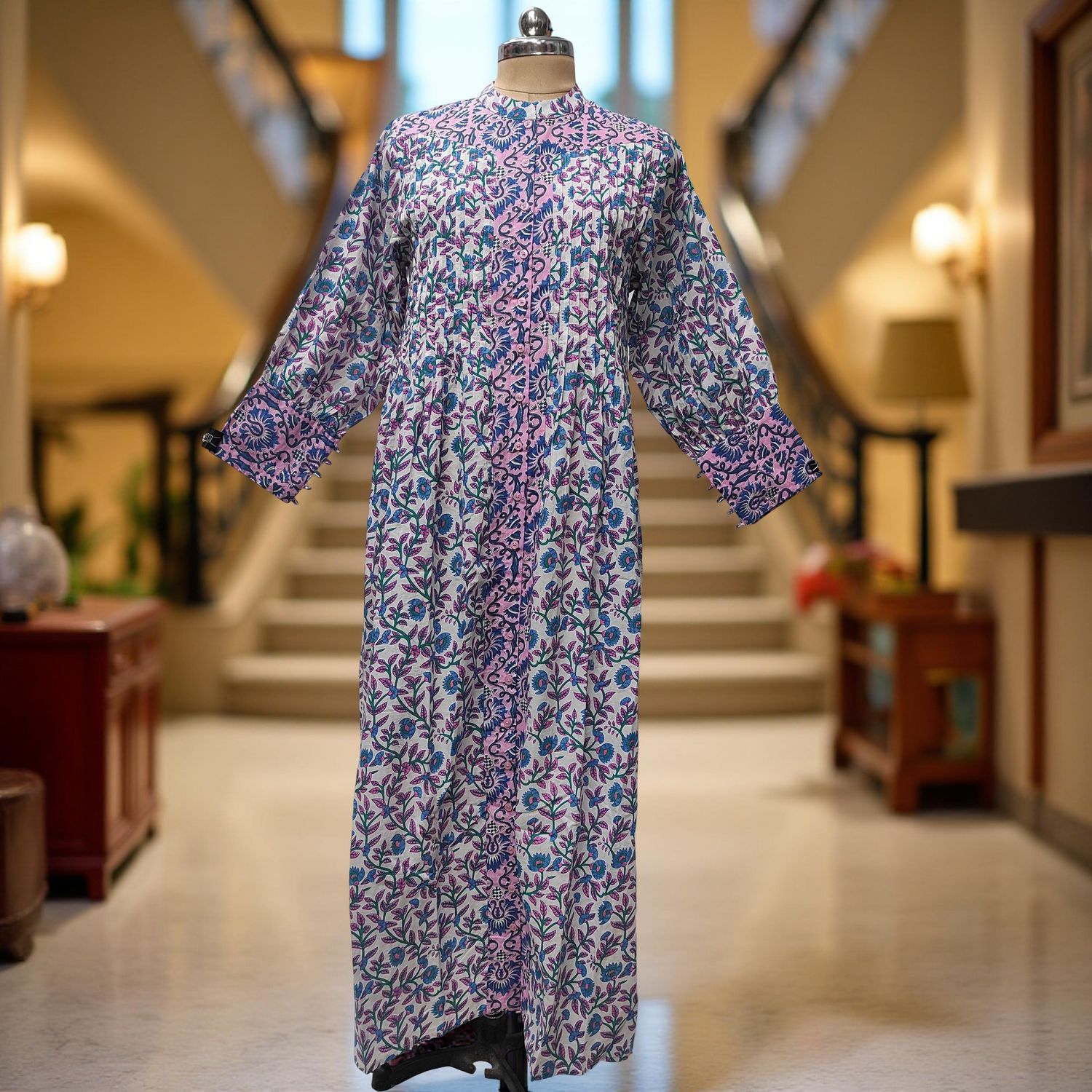 L/XL  Aafreen Printed Cotton Dress 57" Long Jalabiya