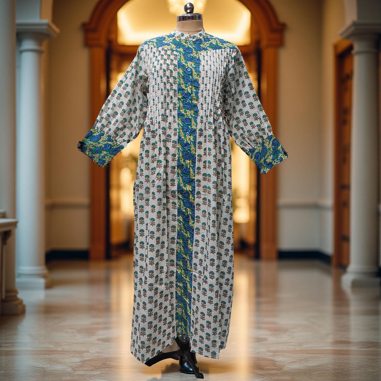 L/XL  Aafreen Printed Cotton Dress 57" Long Jalabiya