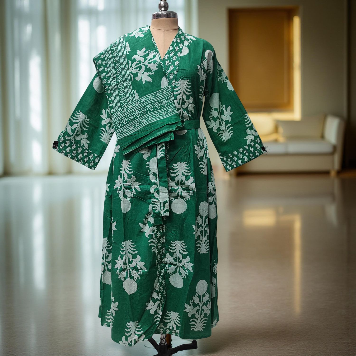 L/XL Abaya With Sheila Inner Set Cotton length 57” Long