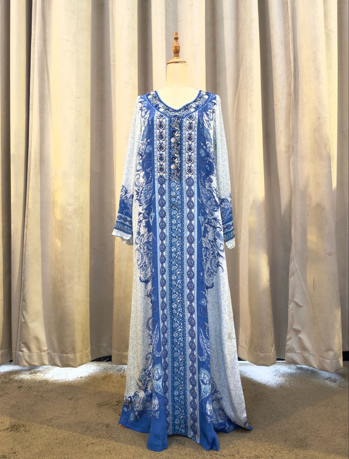 Digital Print Jalabiya With Crystals S-M Length 56 Chest 40