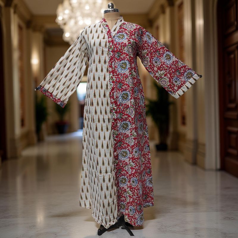 8-9 Year Ayana Printed Cotton Girls Dress 42'' Long Jalabiya