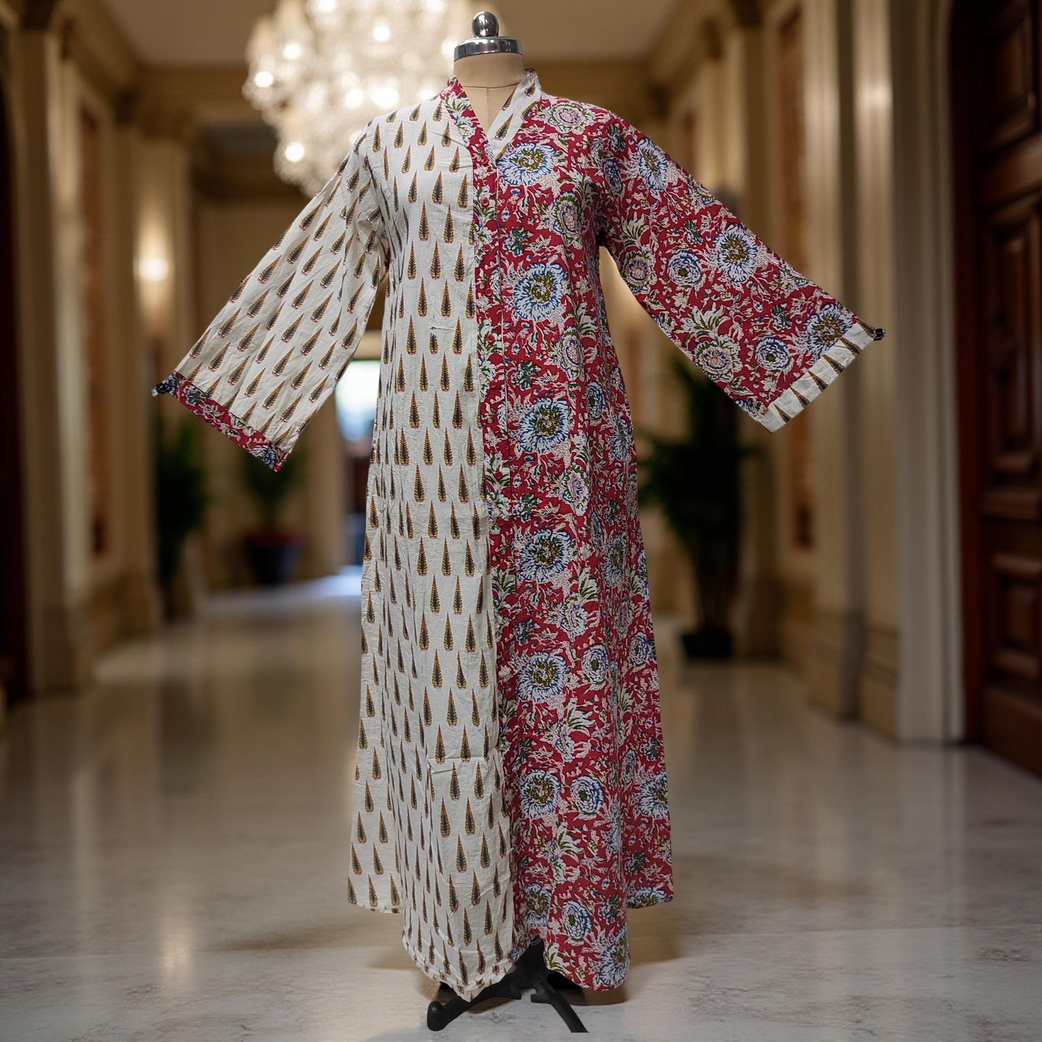 XS-S Ayana Printed Cotton Dress 54" Long Jalabiya