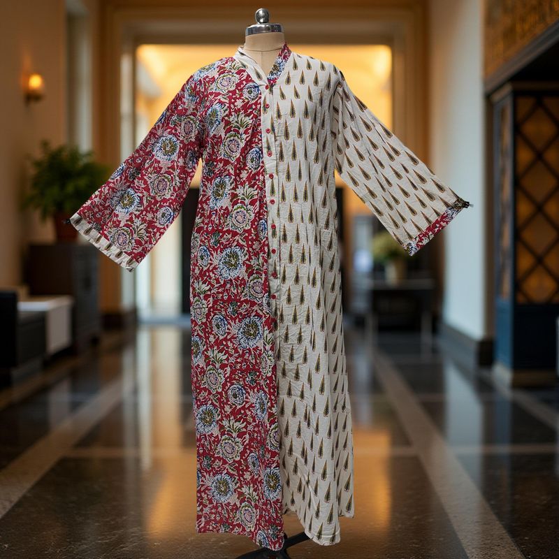 2XL/3XL Ayana Printed Cotton Dress 57" Long Jalabiya