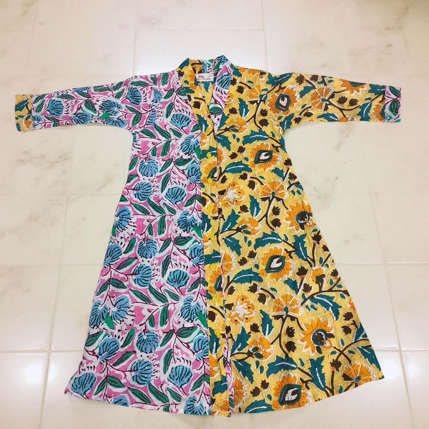 6-7 Year Ayana Printed Cotton Girls Dress 38'' Jalabiya