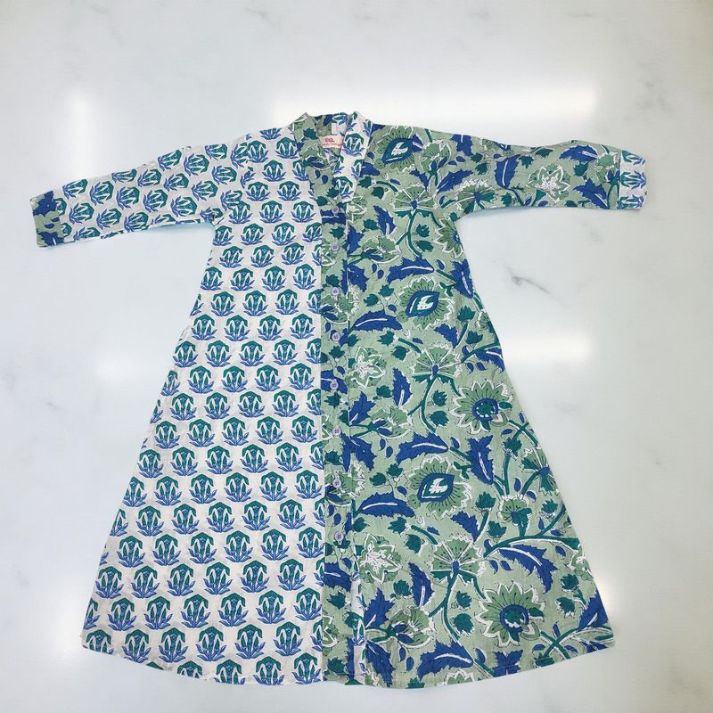2-3 Year Ayana Printed Cotton Girls Dress 30'' Long Jalabiya