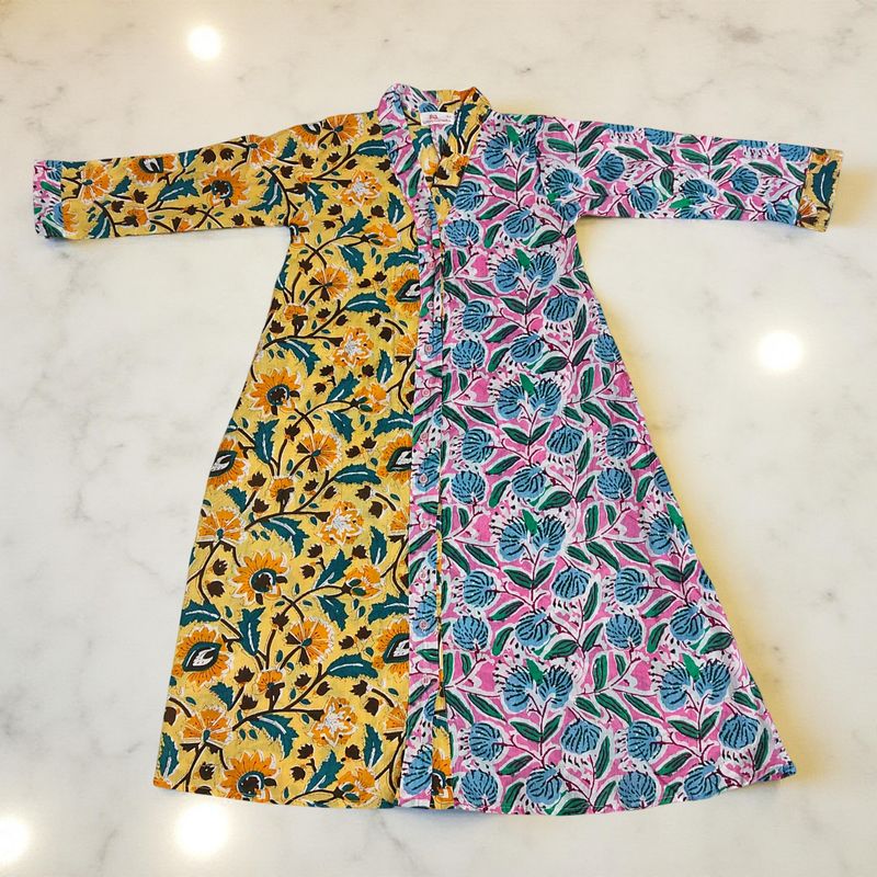 6-7 Year Ayana Printed Cotton Girls Dress 38'' Jalabiya