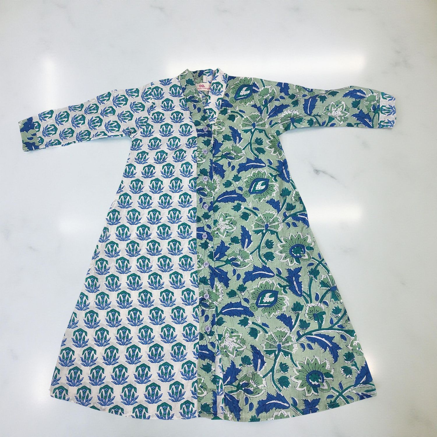 6-7 Year Ayana Printed Cotton Girls Dress 38'' Jalabiya