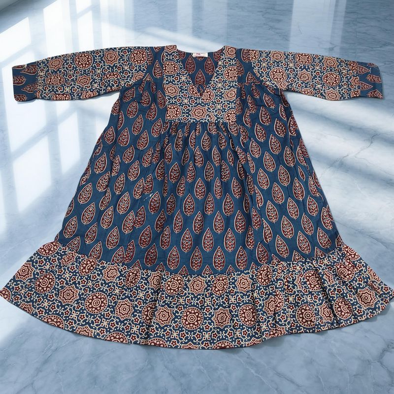 6-7 Year Yamana Printed Cotton  Dress 36" Long Jalabiya