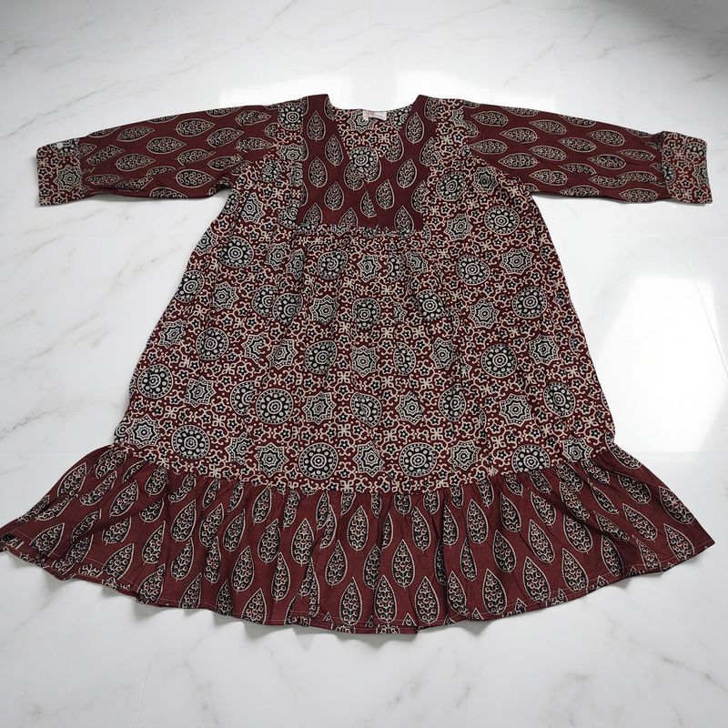 6-7 Year Yamana Printed Cotton  Dress 36" Long Jalabiya