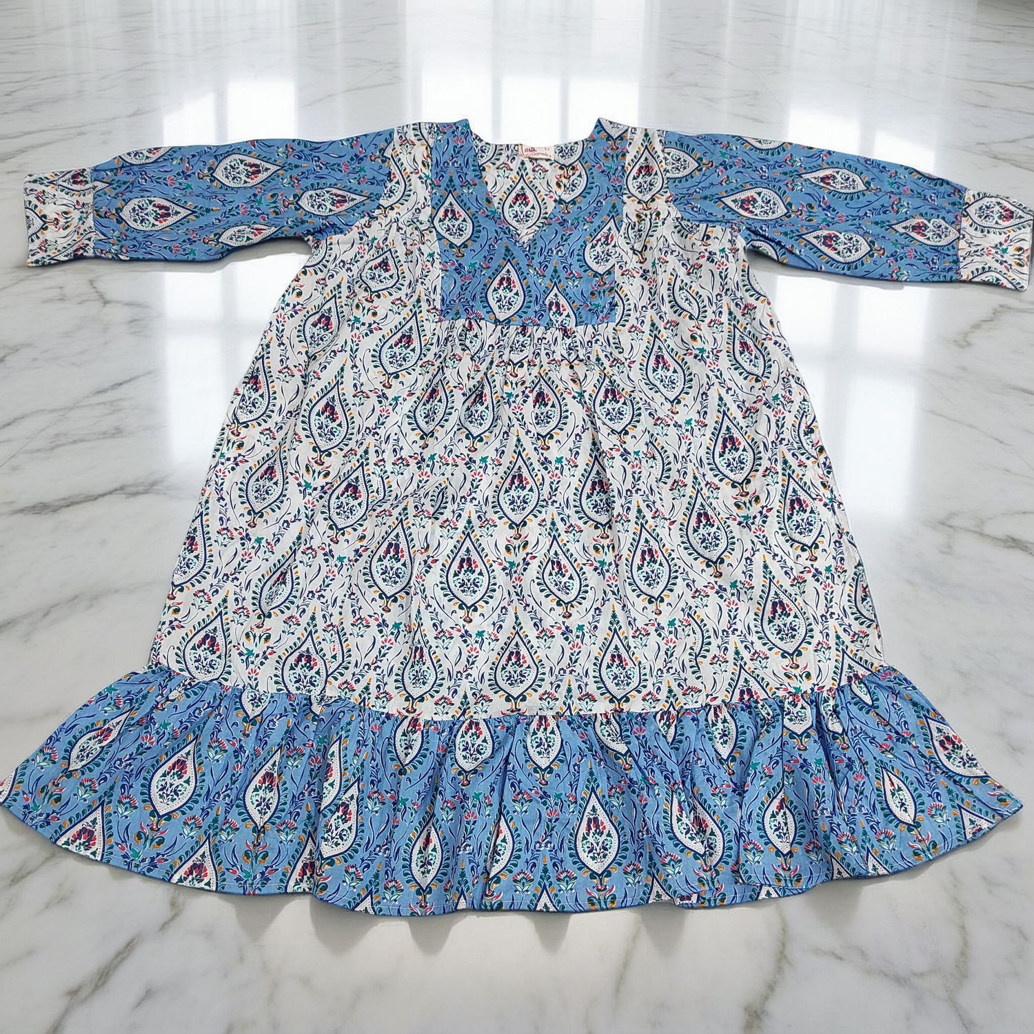 6-7 Year Yamana Printed Cotton  Dress 36" Long Jalabiya