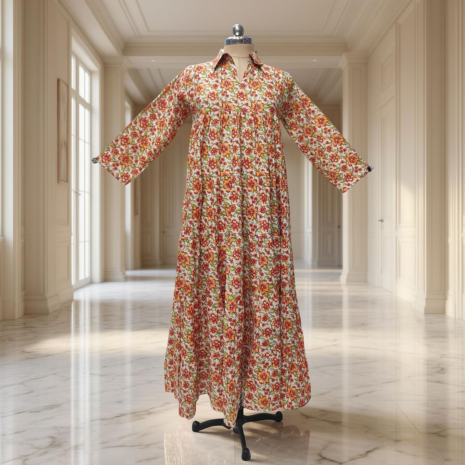 L-XL Cotton Jacket &amp; Jalabiya Set With Sheila length 56” Long