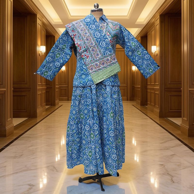 S-M Cotton Jacket &amp; Jalabiya Set With Sheila length 56” Long