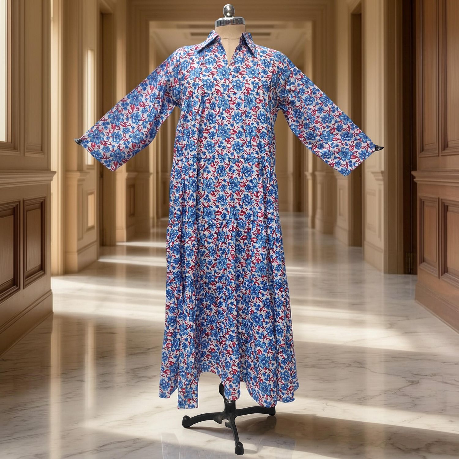 S-M Cotton Jacket &amp; Jalabiya Set length 56” Long