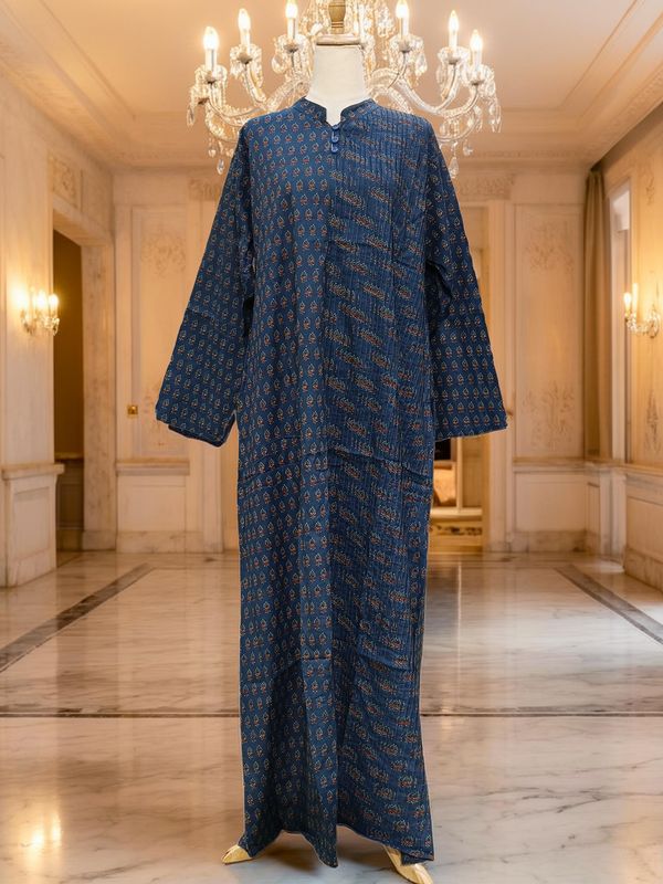 XS/S Shyla Printed Cotton Dress 54" Long Jalabiya