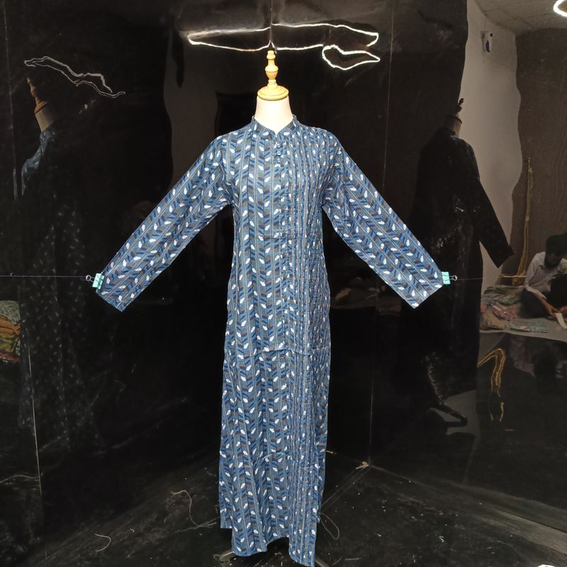 XS/S Shyla Printed Cotton Dress 54" Long Jalabiya