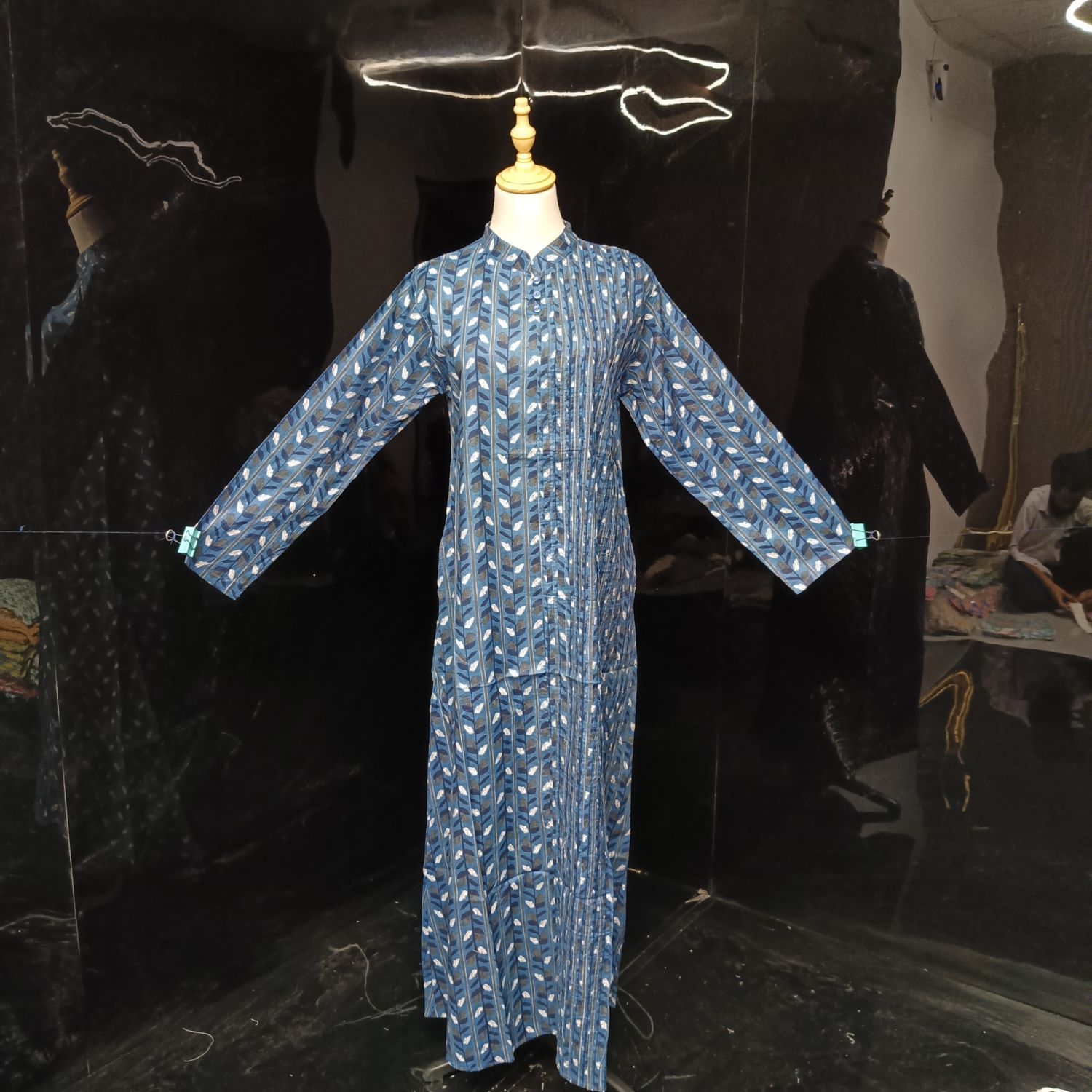 XS/S Shyla Printed Cotton Dress 54" Long Jalabiya