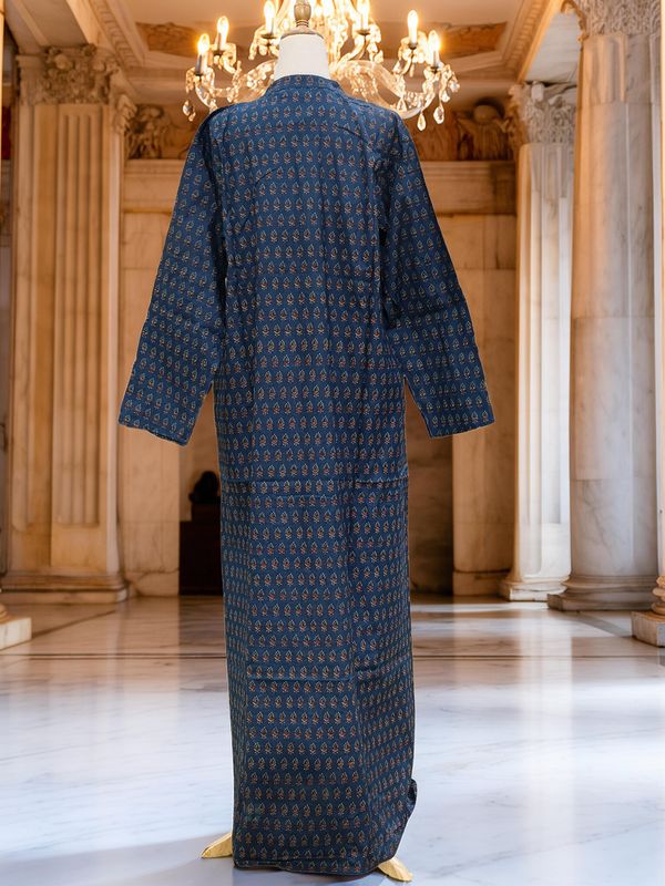 L/XL Shyla Printed Cotton Dress 57" Long Jalabiya